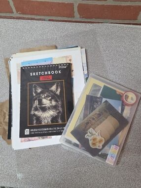 Sketchbook with Assorted Paper Junk Journaling